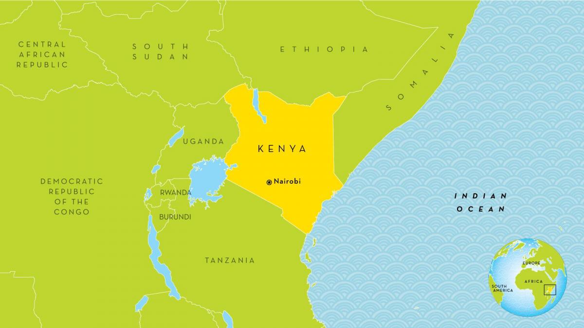 Кени улсын найроби газрын зураг дээр