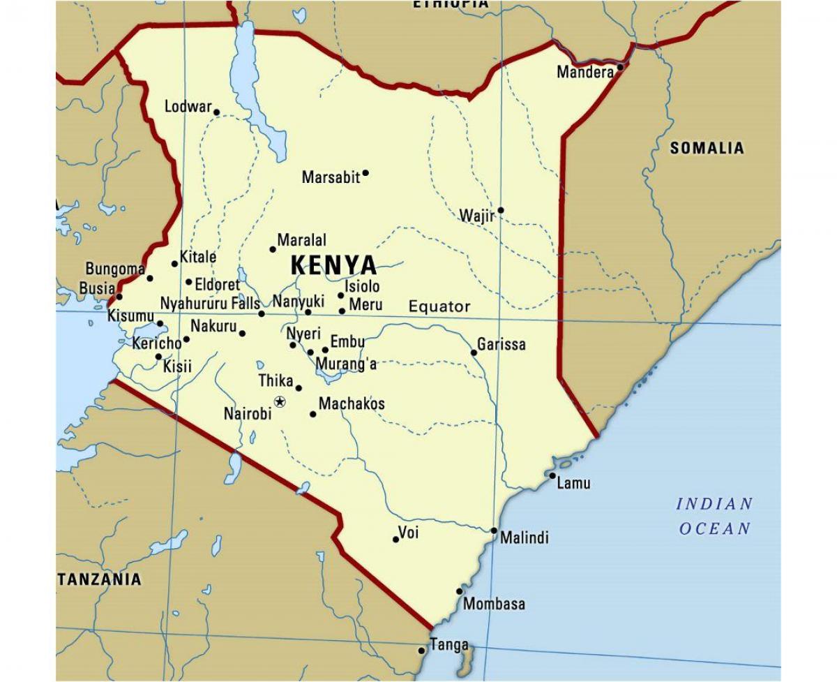 экваторын Кени улсын газрын зураг