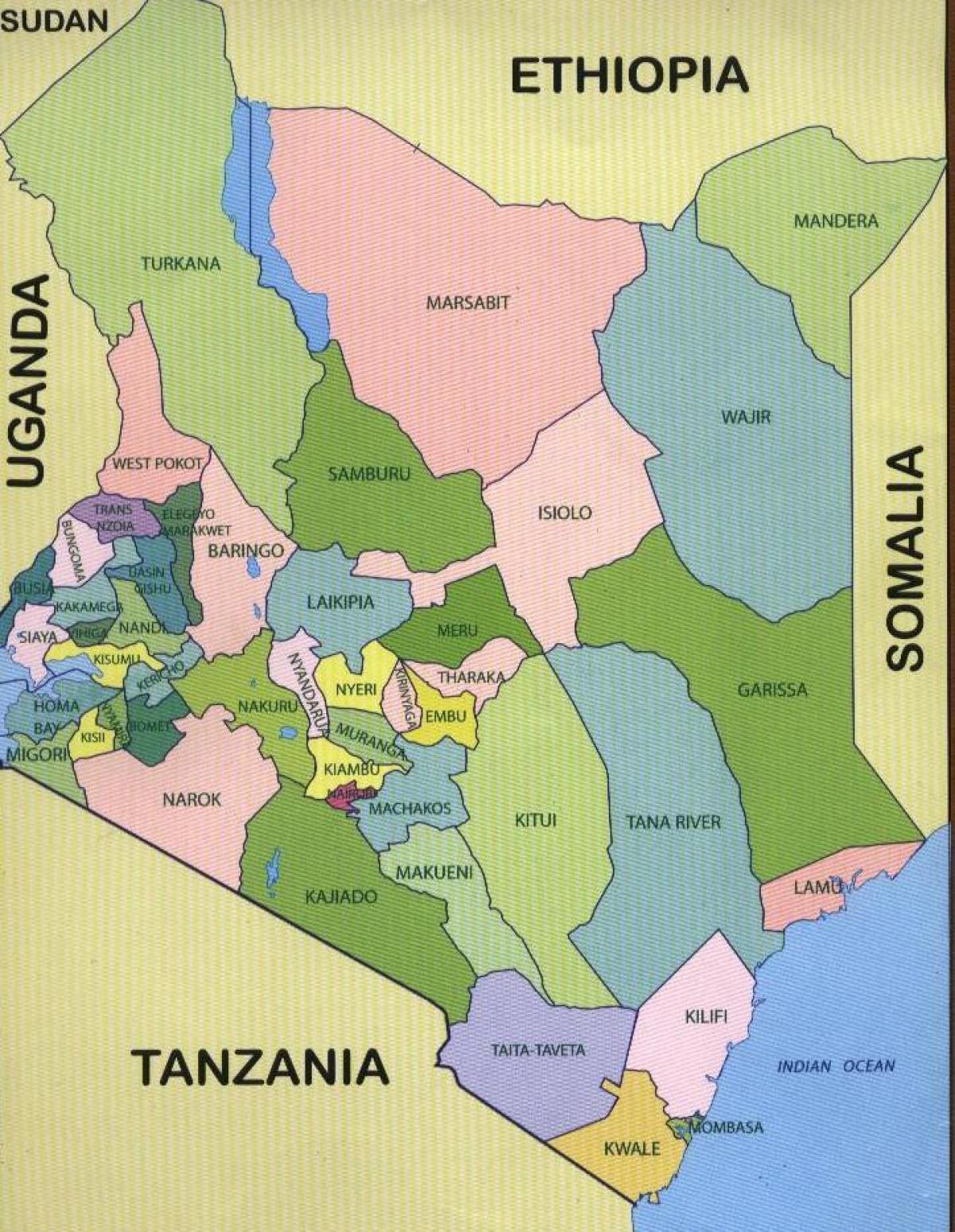 хошуу нь Кени улсын газрын зураг