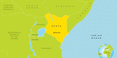 Кени улсын найроби газрын зураг дээр
