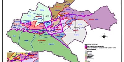 Кени тойргийн хил хязгаарыг газрын зураг